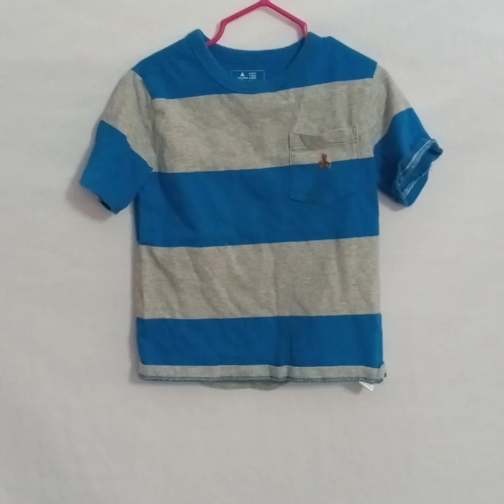 BABY GAP Blue and Gray Striped Kids Tee